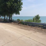 Looking at Lake Michigan from Steelworkers Park
